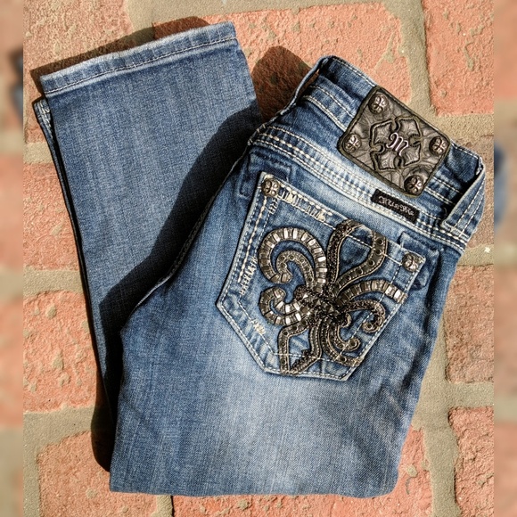 Miss Me Denim - Miss Me Studded Cropped Jeans, Sz 25